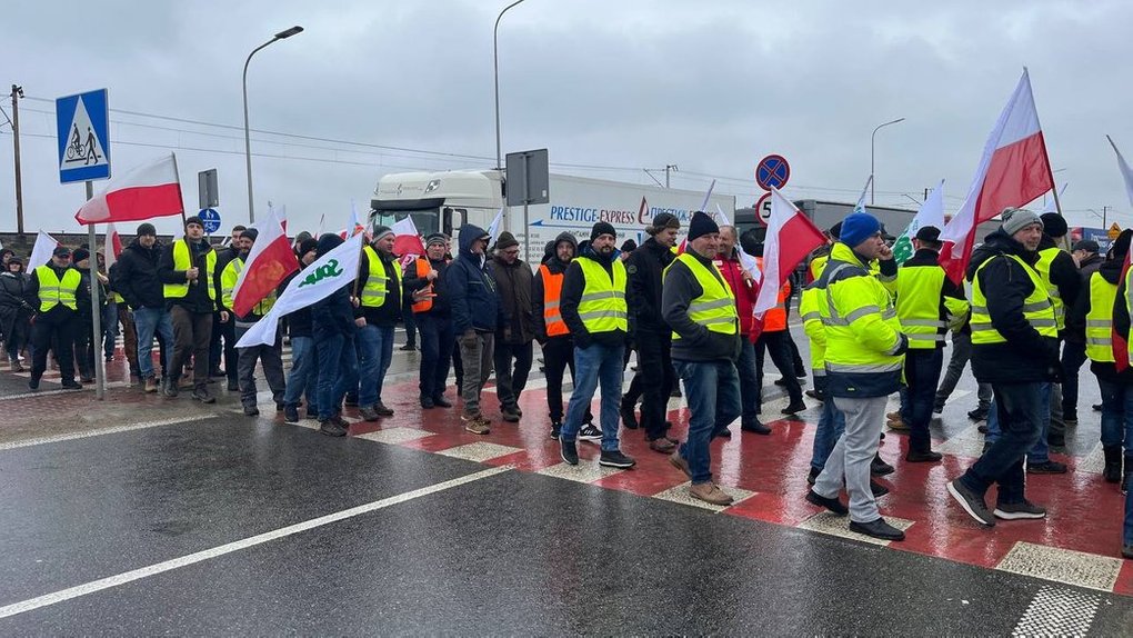 Протест польських фермерів біля пункту пропуску "Медика-Шегині", 9 лютого 2024 року